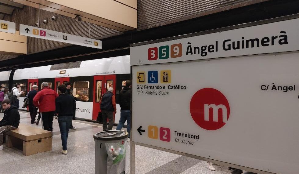 Los usuarios de Metrovalencia realizan transbordos entre distintas líneas de metro y tranvía en el 19,5 % de sus desplazamientos