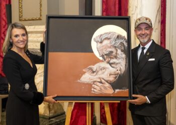 El artista Jesús Arrúe realiza el cartel anunciador de las fiestas de Sant Antoni