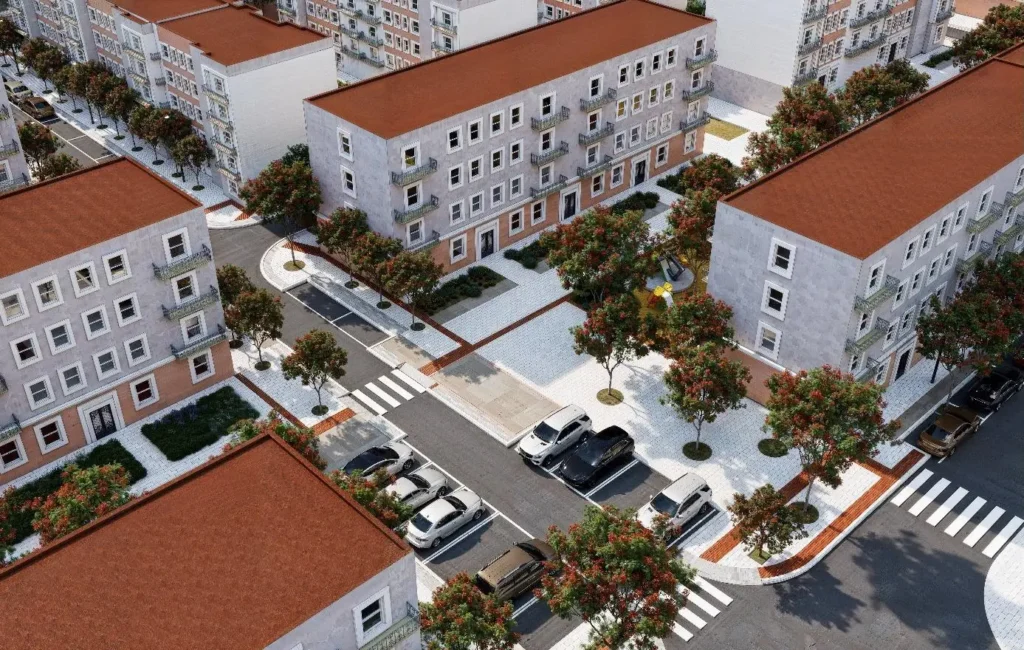 proyecto de reurbanización — Espacios verdes proyectados en la reurbanización de Mare de Déu dels Desemparats