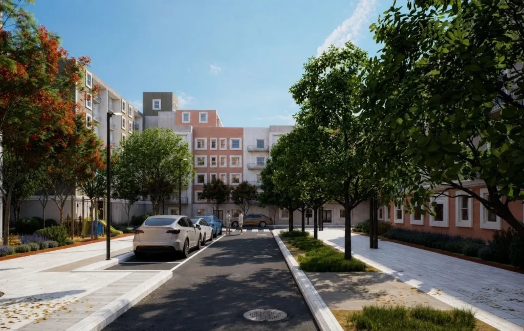 proyecto de reurbanización — Vista del barrio de Tres Forques donde se realizará la reurbanización